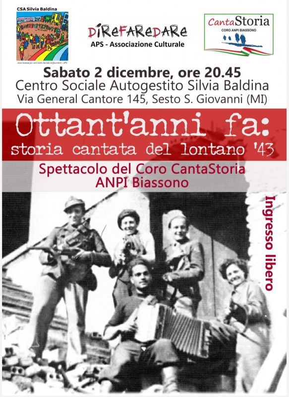 OTTANT’ANNI FA: STORIA CANTATA DEL LONTANO ’43